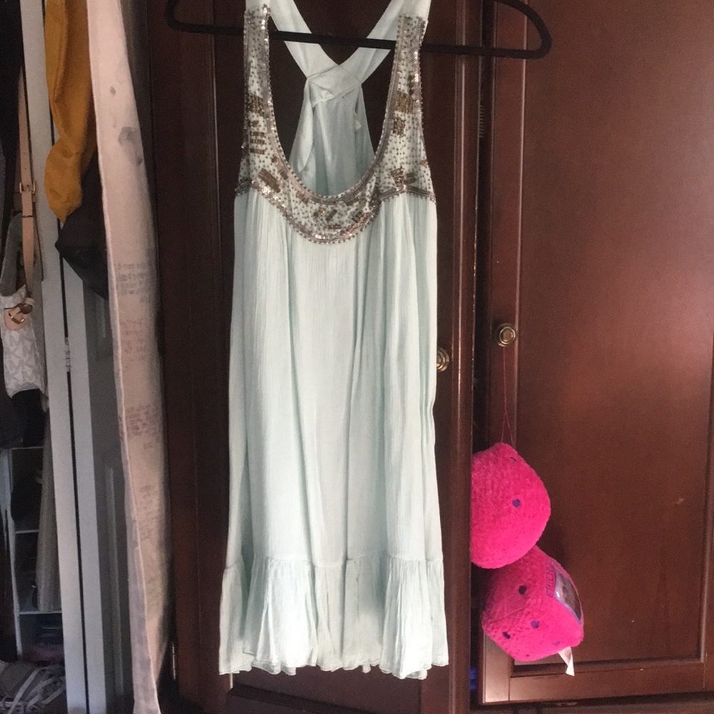 Turquoise sequin dress